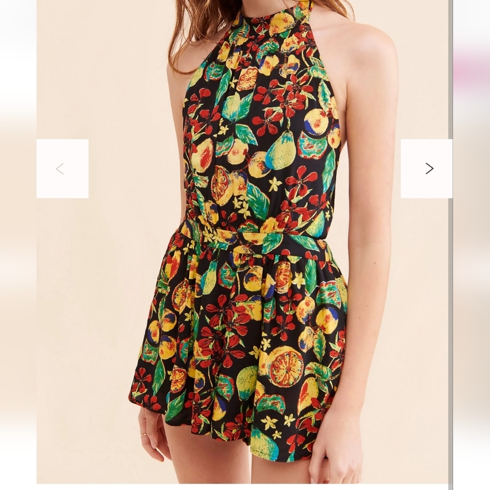 Free People Floral Halter Romper. Size XS. NWOT